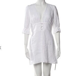 Reformation White Linen Minidress sz 8